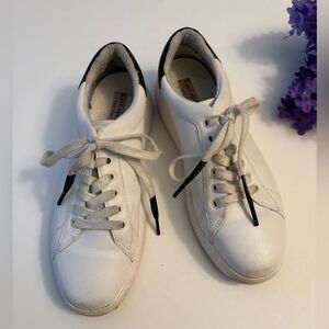 Kate Spade White and Black Lace-Up Sneakers